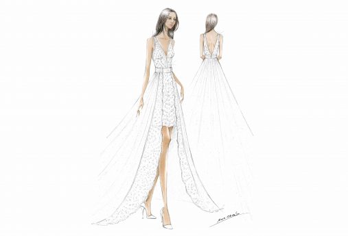 Rosa Clará designs Marie Chevallier’s second wedding dress for her church ceremony